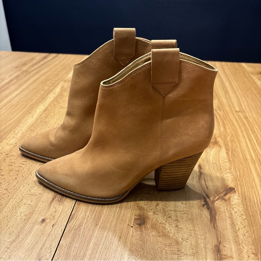 Lucky Brand Tan Leather Ankle Boots Booties Women’s 7.5